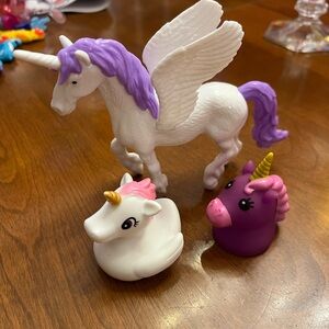 3 Magical Unicorn Toy Set White, Purple, Pink